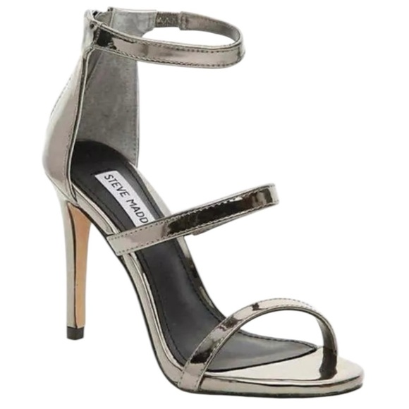 Steve Madden Shoes - Steve Madden Women’s Metallic Ankle Strap Feelya Heels - Size 9.5
